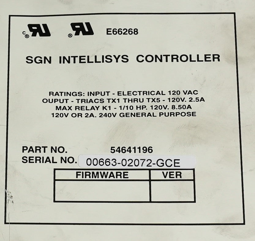 INGERSOLL-RAND 54641196 SGN INTELLISYS Controller 54641311 E66268