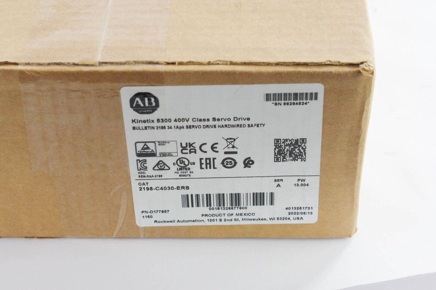 2022 Allen Bradley 2198-C4030-ERS /A Kinetix 5300 400V Servo Drive - New Surplus