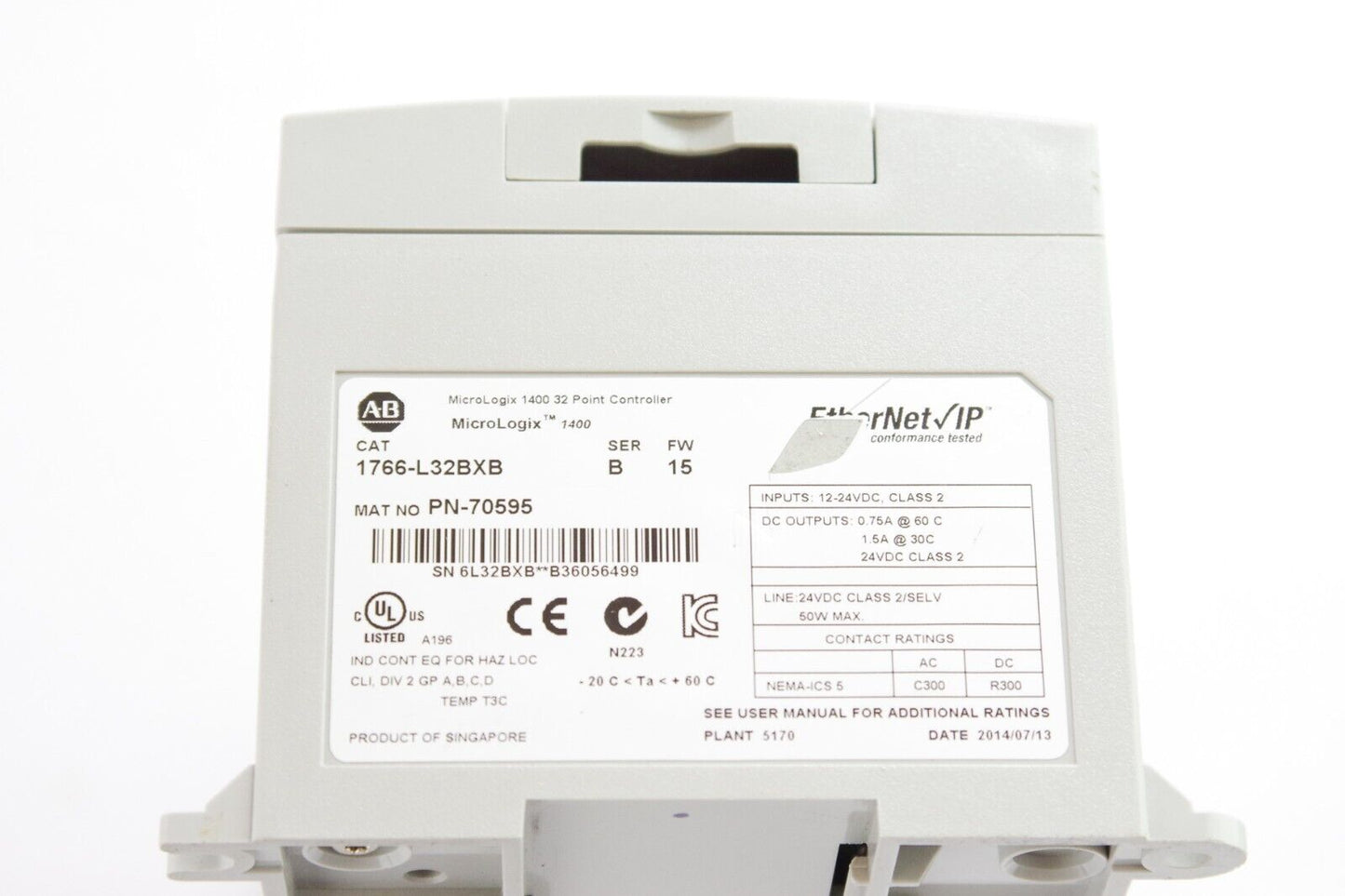 Allen Bradley 1766-L32BXB Ser B Micrologix 1400 Controller