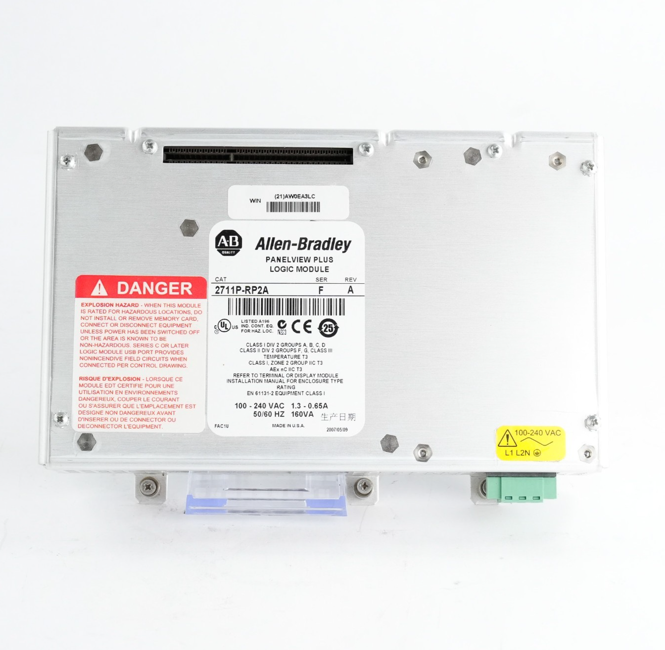 Allen Bradley 2711P-RP2A /F Rev A PanelView Plus Logic Module 2711PRP2A