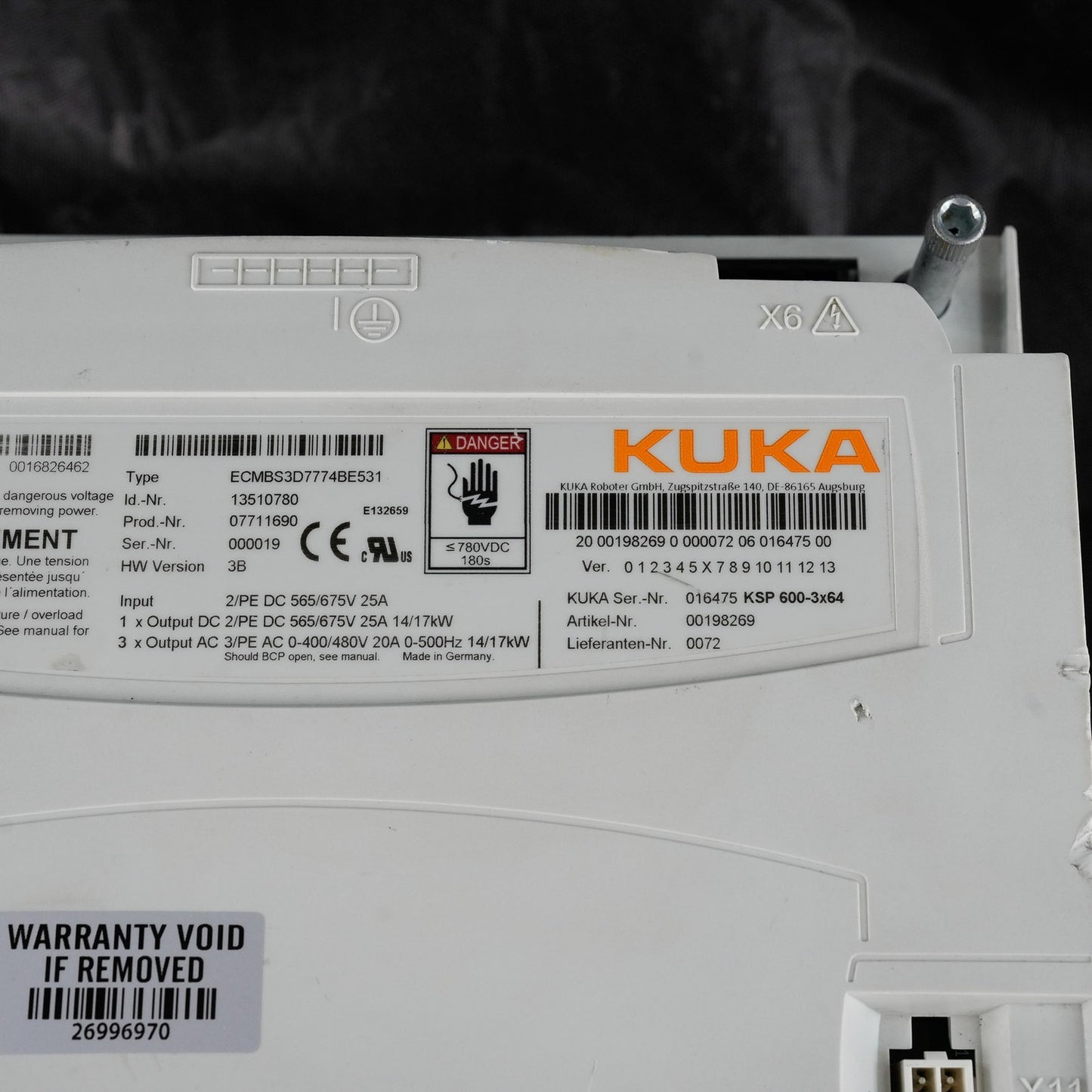 KUKA KSP 600-3x64 ECMBS3D7774BE531 Servo Drive Controller Module KSP600-3x64