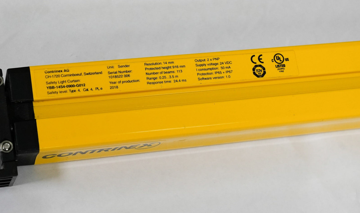 Contrinex YBB-14S4-0900-G012 Safety Light Curtain Sender YBB14S40900G012