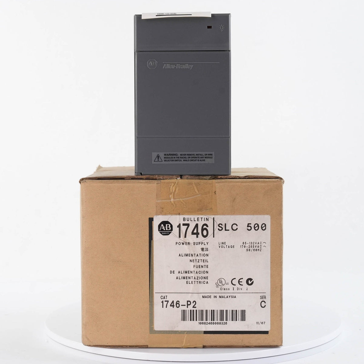 Allen Bradley 1746-P2 Ser C SLC 500 Power Supply 120 VAC 1746P2 Open Box