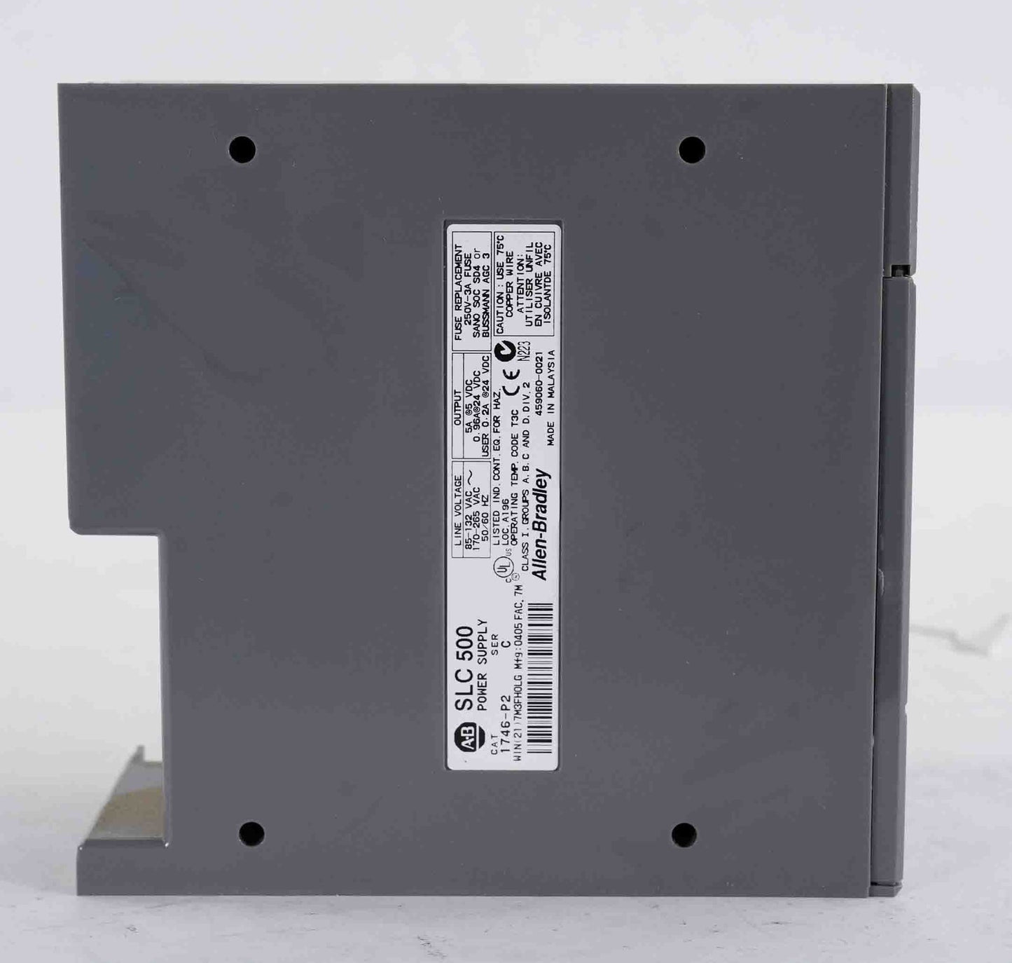 Allen Bradley 1746-P2 Series C SLC 500 Power Supply 1746P2 w/ Cover