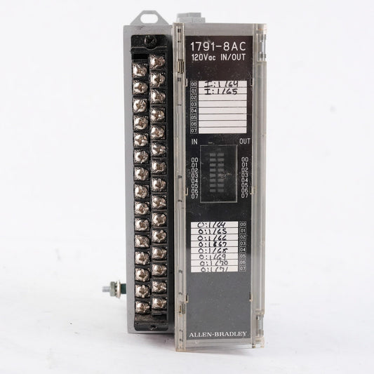 Allen Bradley 1791-8AC /B Rev. A01 Block I/O 8 Input 8 Output Module 17918AC