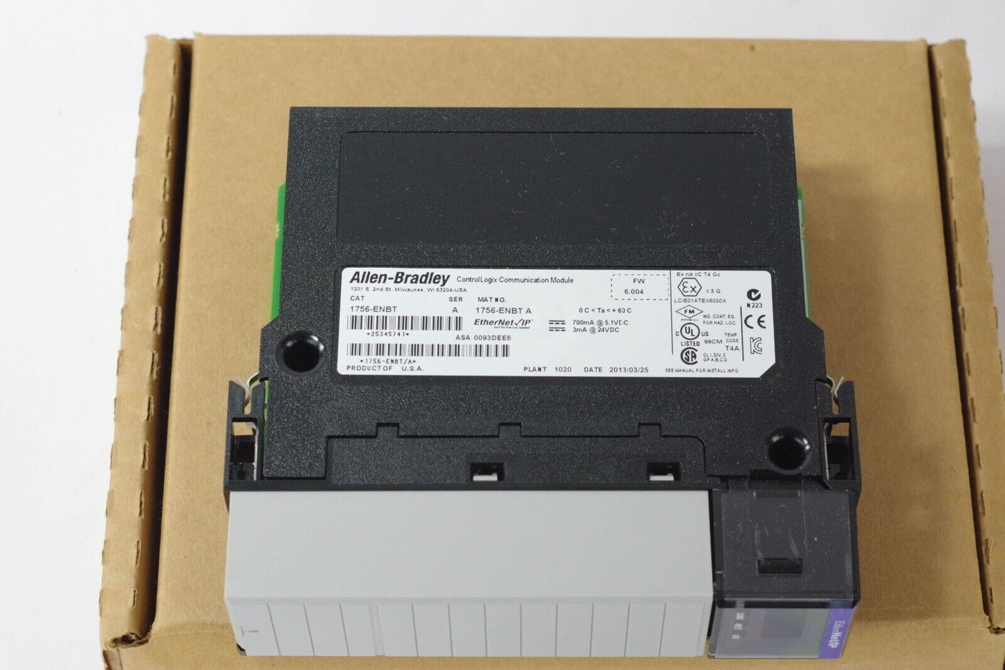 ALLEN BRADLEY 1756-ENBT SERIES A FW 6.004 COMMS MODULE / 1756ENBT - Open Box