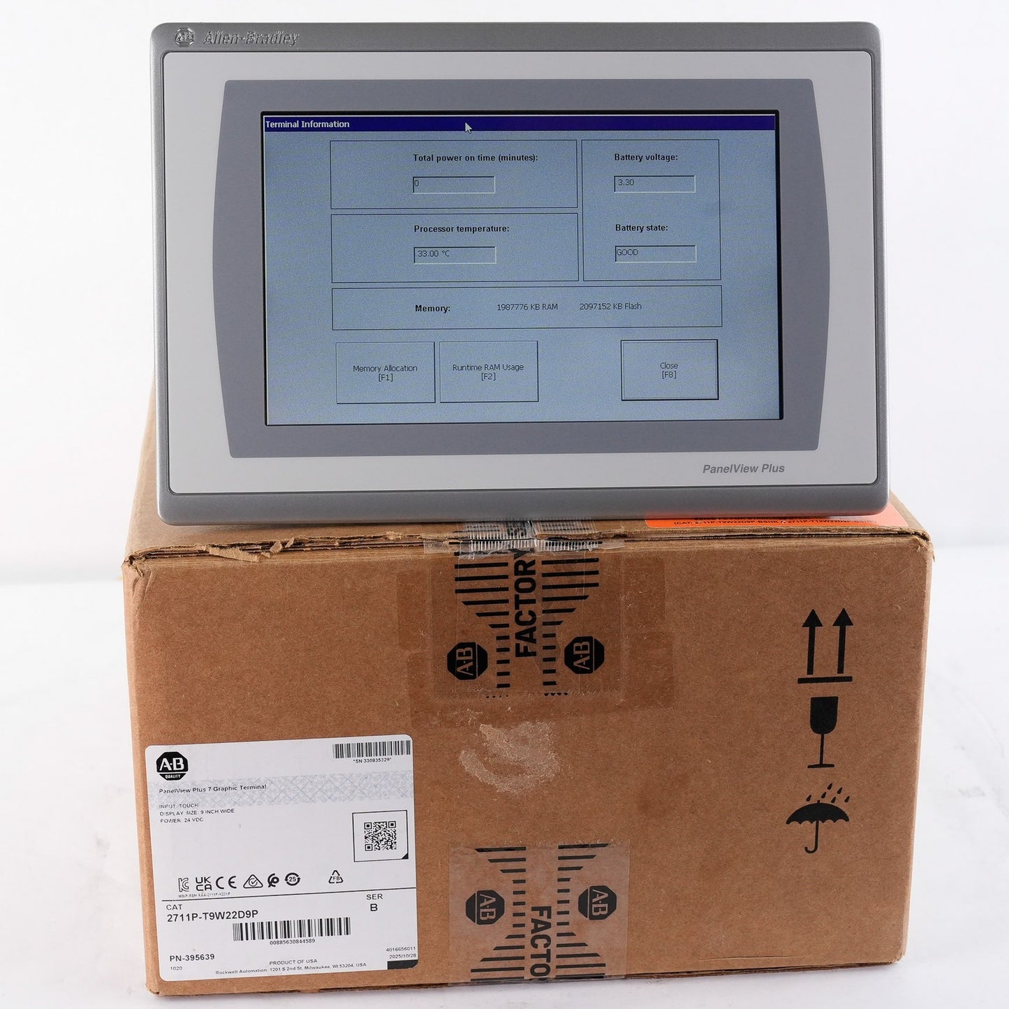 Allen Bradley 2711P-T9W22D9P /B PanelView Plus 7 Display Terminal -Open Box 2025