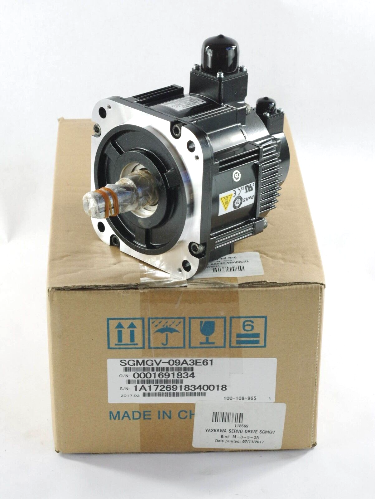 Yaskawa SGMGV-09A3E61 Servo Motor .0001697834 - Open Box