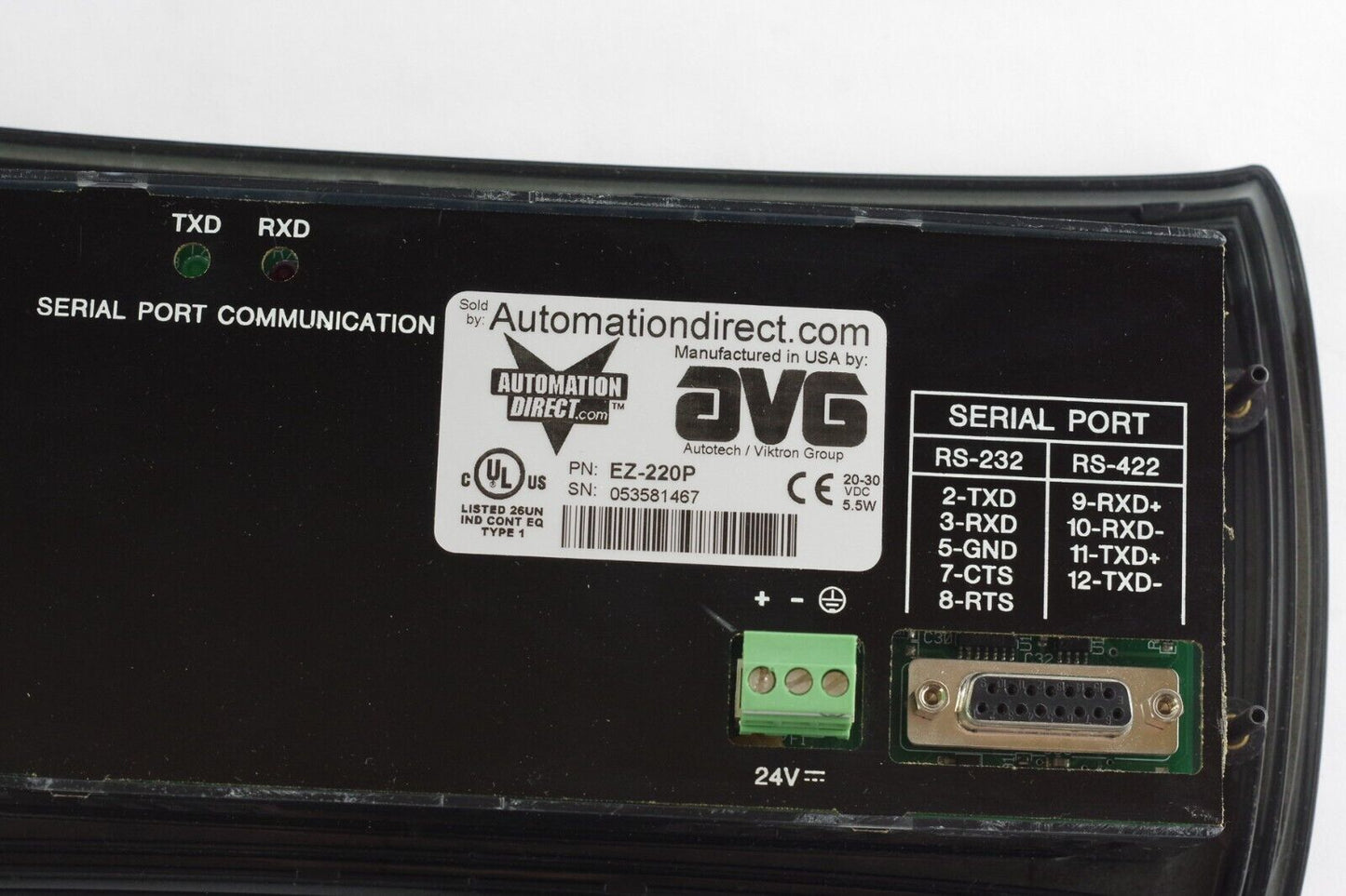 AVG Automation Direct EZ-220P Operator Interface Control Panel EZ220P