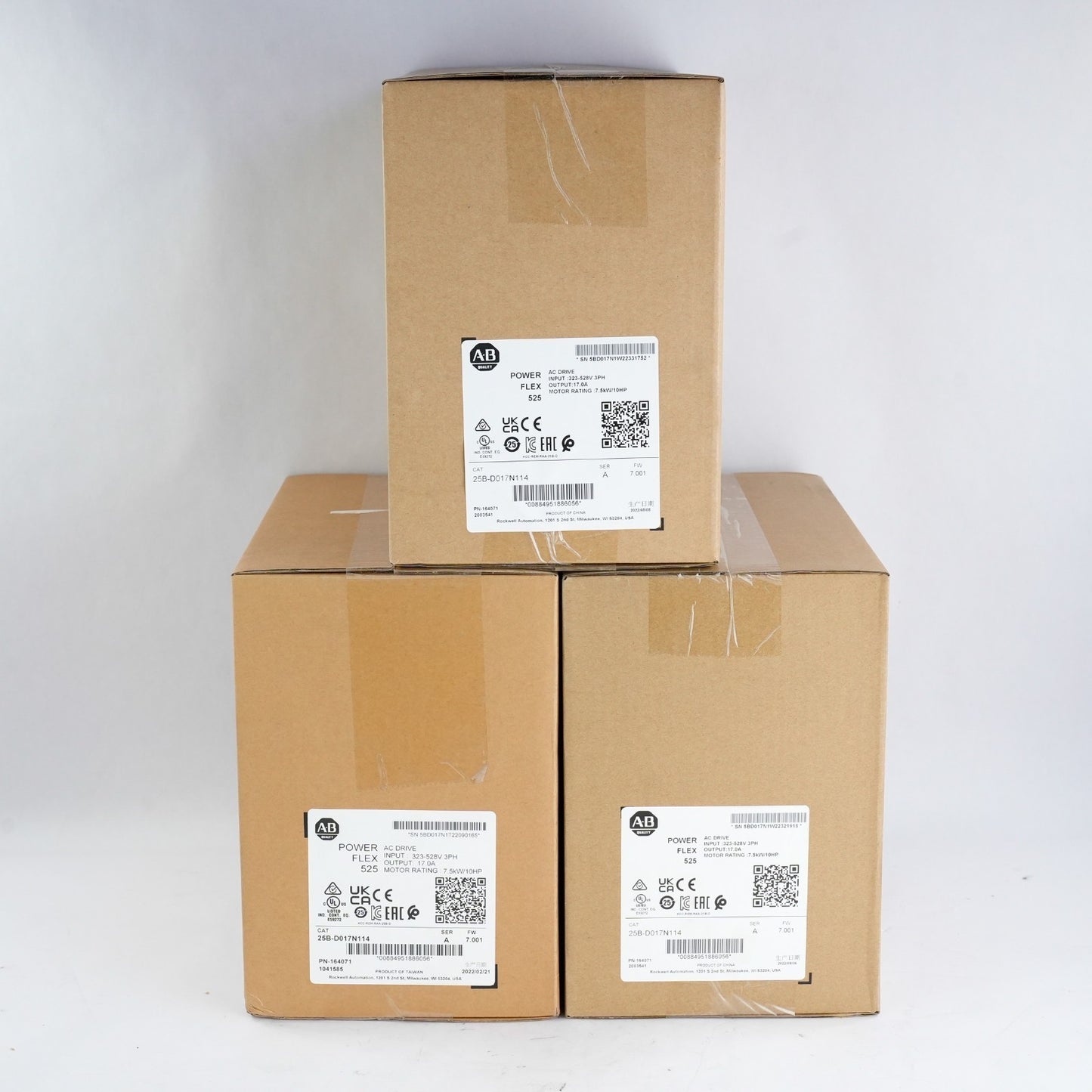 Allen Bradley 25B-D017N114 /A PowerFlex 525 AC Drive 10hp - 2022 Sealed Surplus