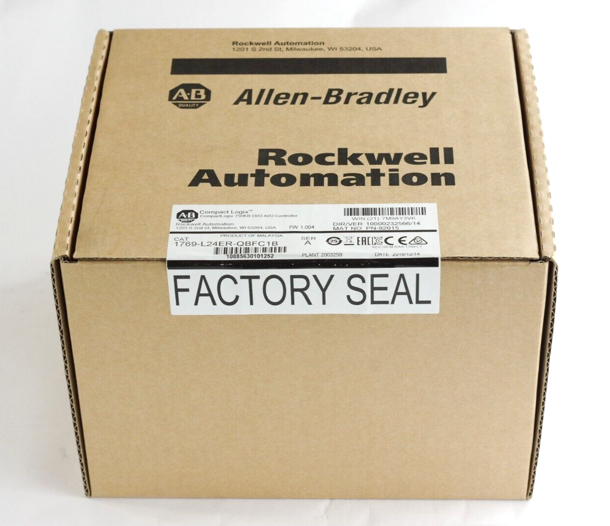 Allen Bradley 1769-L24ER-QBFC1B Ser A CompactLogix Controller - Sealed Surplus