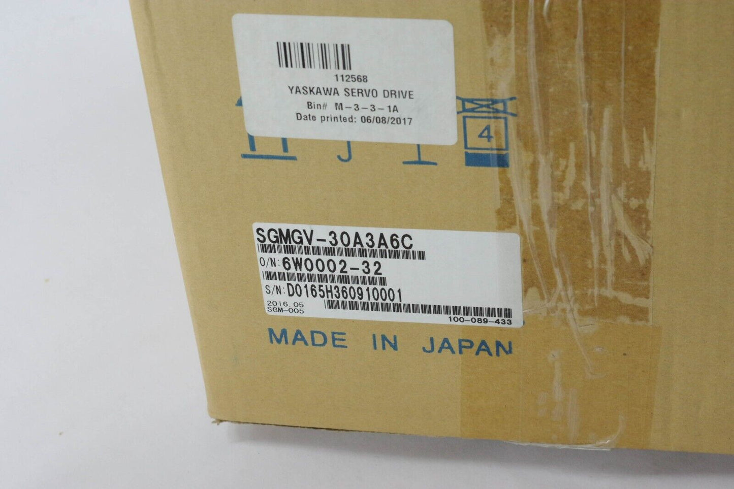 2016 Yaskawa SGMGV-30A3A6C Servo Motor 6W0002-32 - Open Box