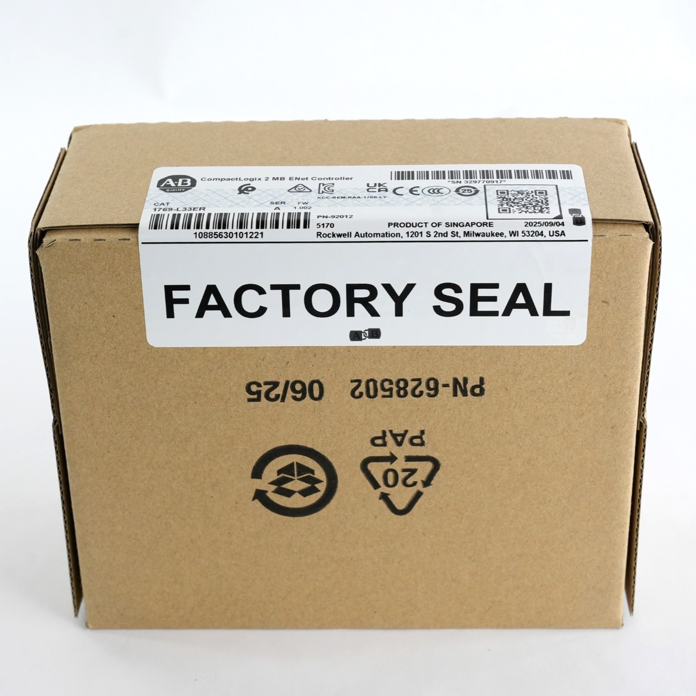 Allen Bradley 1769-L33ER /A CompactLogix 2MB ENet Controller 2025 Sealed Surplus