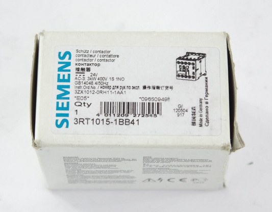 Siemens 3RT1015-1BB41 /3RT10151BB41 SIRIUS 3R MOTOR STARTER CONTACTOR