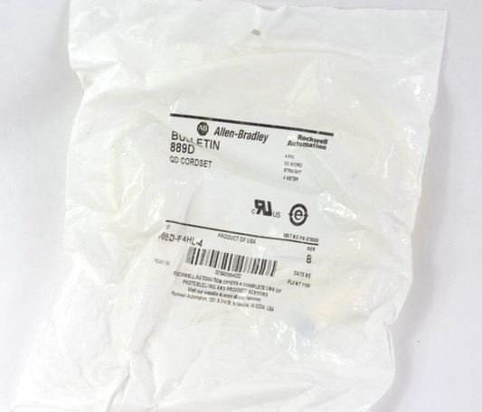 Allen Bradley 889D-F4HL-4 Ser B Cordset DC Micro Straight 4-Pin - Sealed Surplus