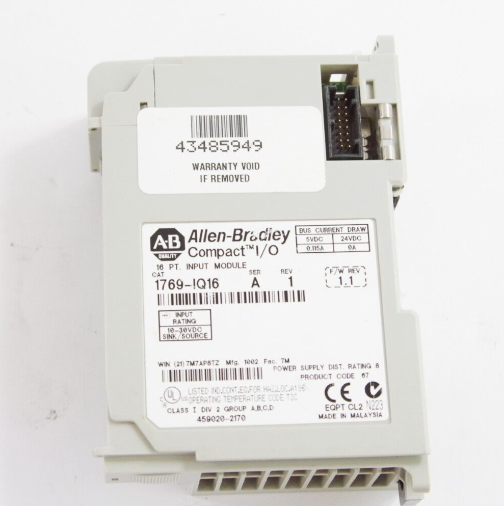 ALLEN BRADLEY 1769-IQ16 / 1769IQ16 Ser A Rev 1 Compact I/O 16 Pt. Input Module