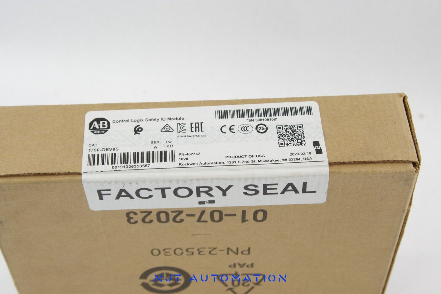 2023 Allen Bradley 1756-OBV8S /A ControlLogix 8Ch Safety Output - Sealed Surplus