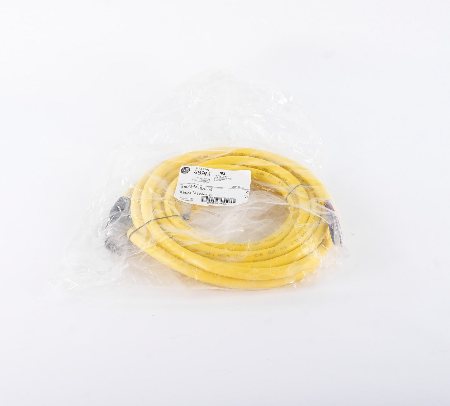 Allen Bradley 889M-M12AH-5 /C Cable 12-Pin Male Straight 889MM12AH5 30V 6A