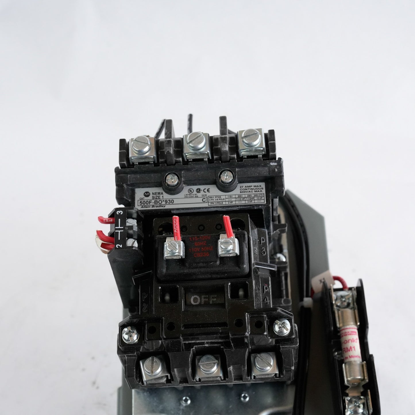 Allen Bradley Motor Starter Sz1 500F-BO*930 Ser C 27AMP 600VAC Max