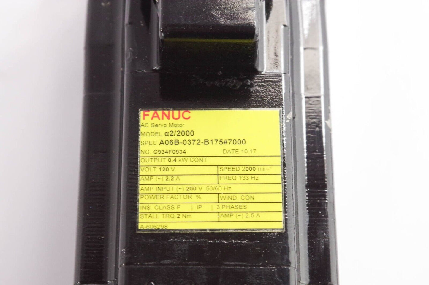 GE Fanuc a2/2000 A06B-0372-B175#7000 / A06B0372B175 #7000 AC Servo Motor