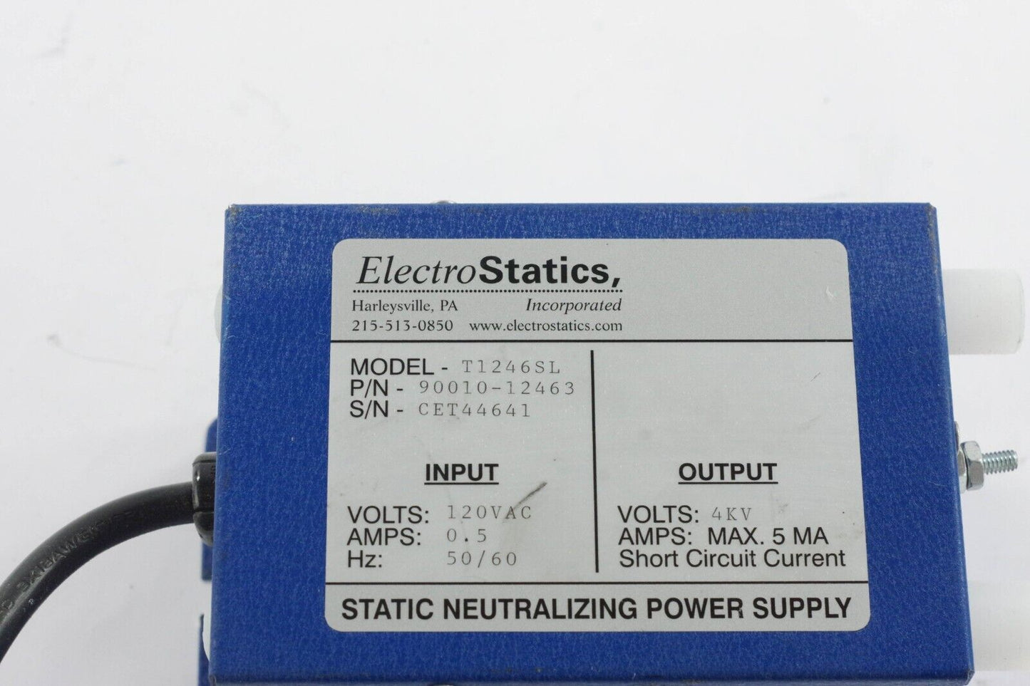 ElectroStatics Neutralizing Power Supply T1246SL 90010-12463