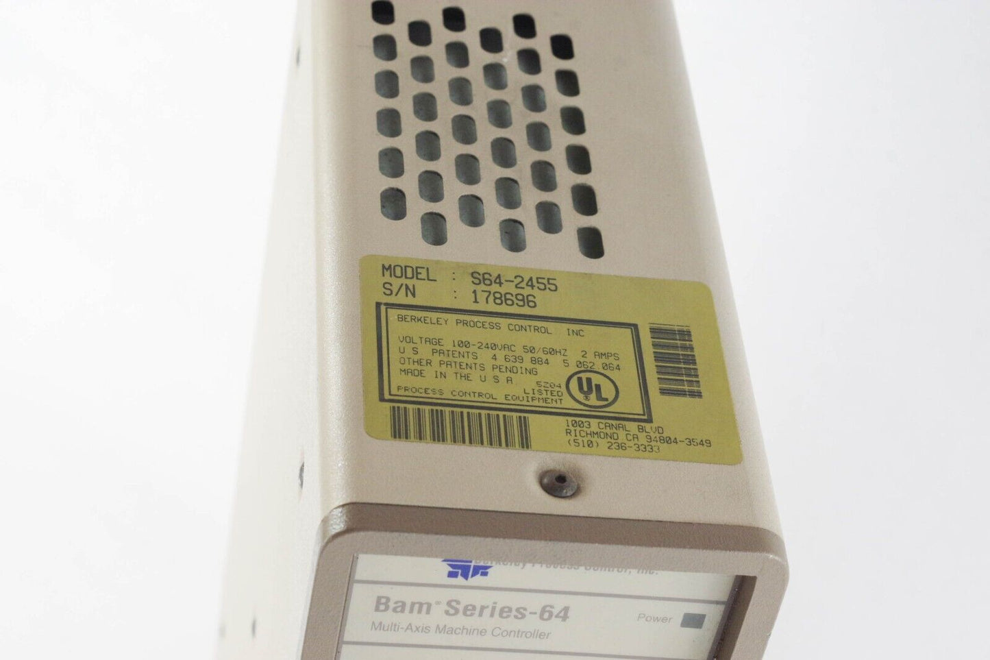 BERKELEY PROCESS CONTROL S64-2455 BAM SERIES-64 120V Servo Controller 120⚡