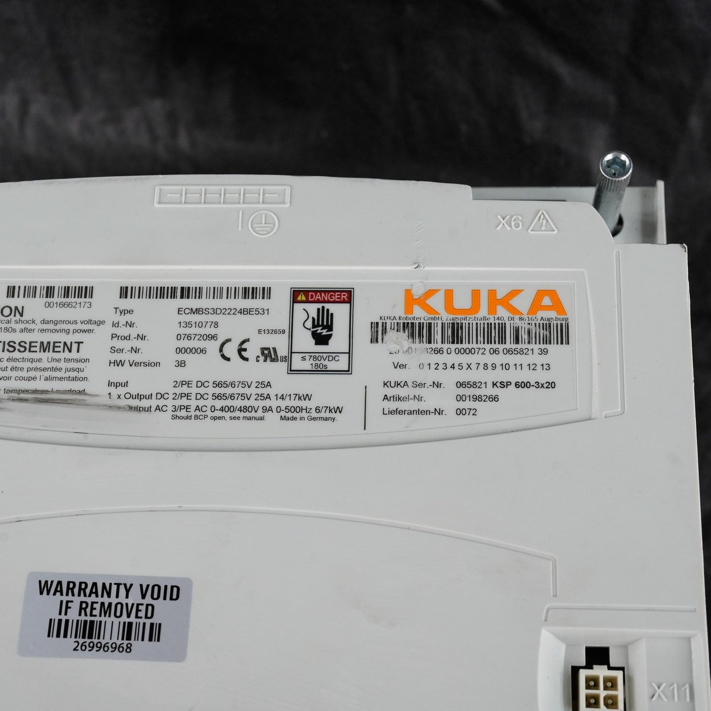 Kuka KSP 600-3x20 ECMBS3D2224BE531 Servo Drive Module KSP600-3x20