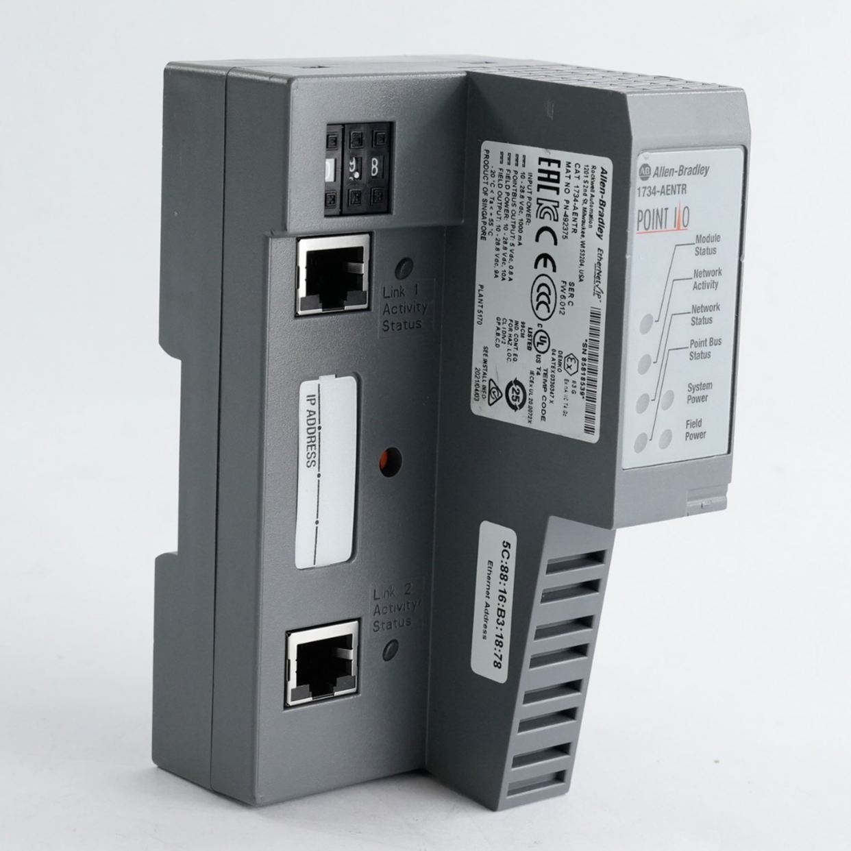 Allen Bradley 1734-AENTR /C FW 6.012 Point I/O Ethernet Module 1734AENTR