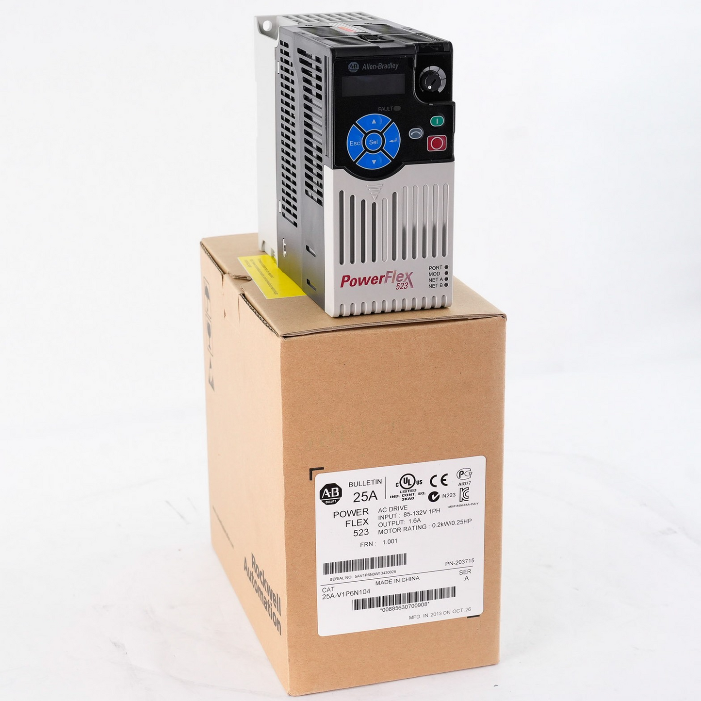 Allen Bradley 25A-V1P6N104 /A PowerFlex 523 AC Drive 25AV1P6N104 - Open Box
