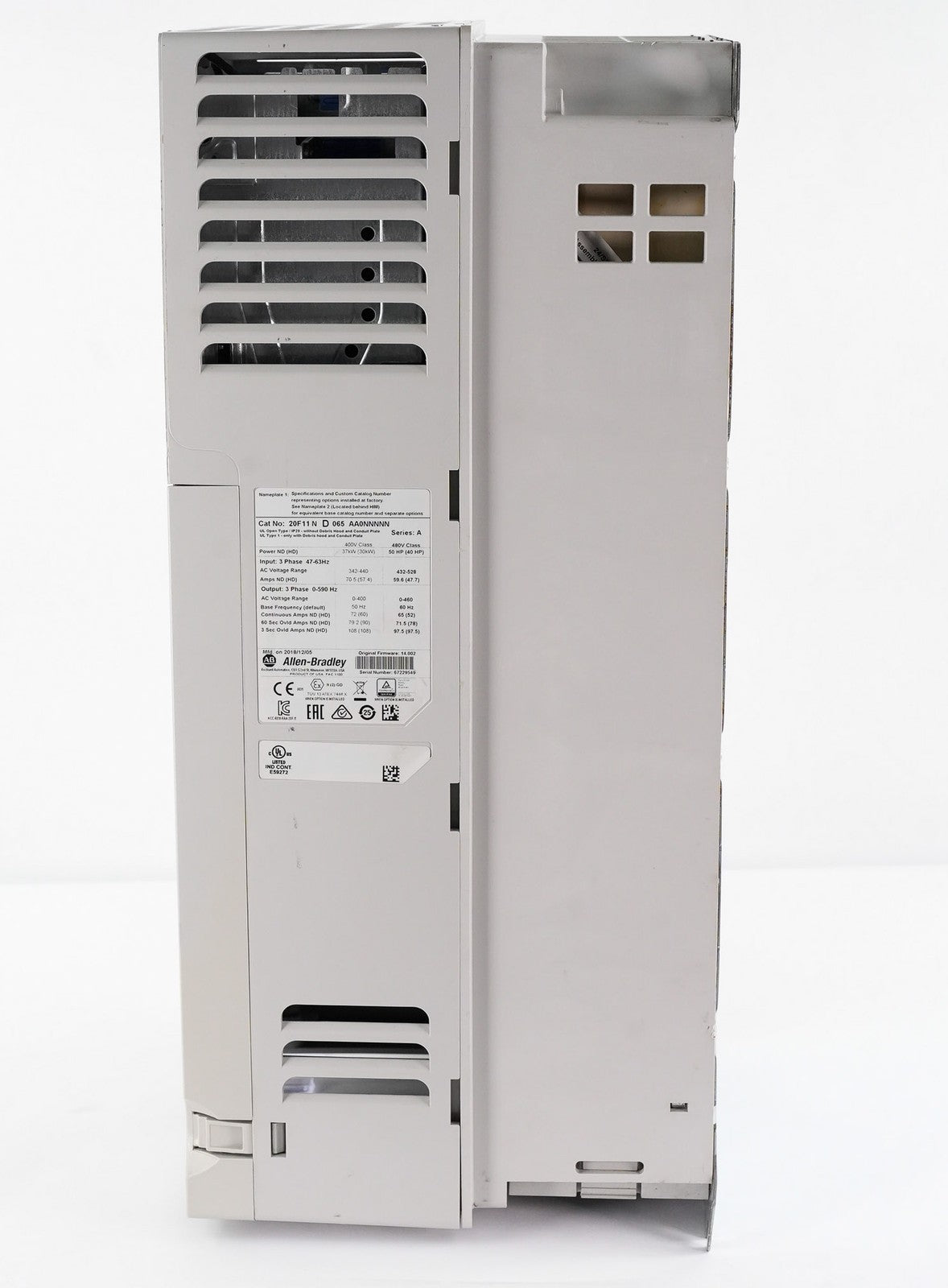 Allen Bradley 20F11ND065AA0NNNNN /A PowerFlex 753 AC Drive 480V 3-Phase 50HP