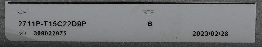 Allen Bradley 2711P-T15C22D9P /B PanelView Plus 7 15" - 0 Runtime / Blemished