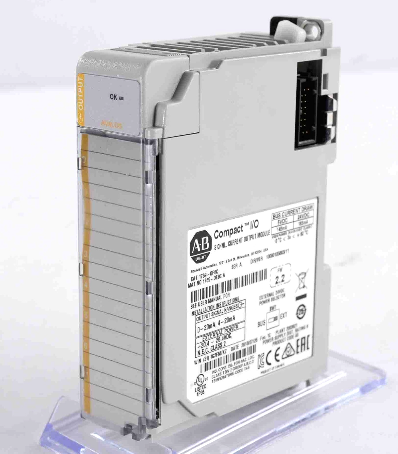 Allen Bradley 1769-OF8C /A CompactLogix 8-Ch Current Output Module 1769OF8C