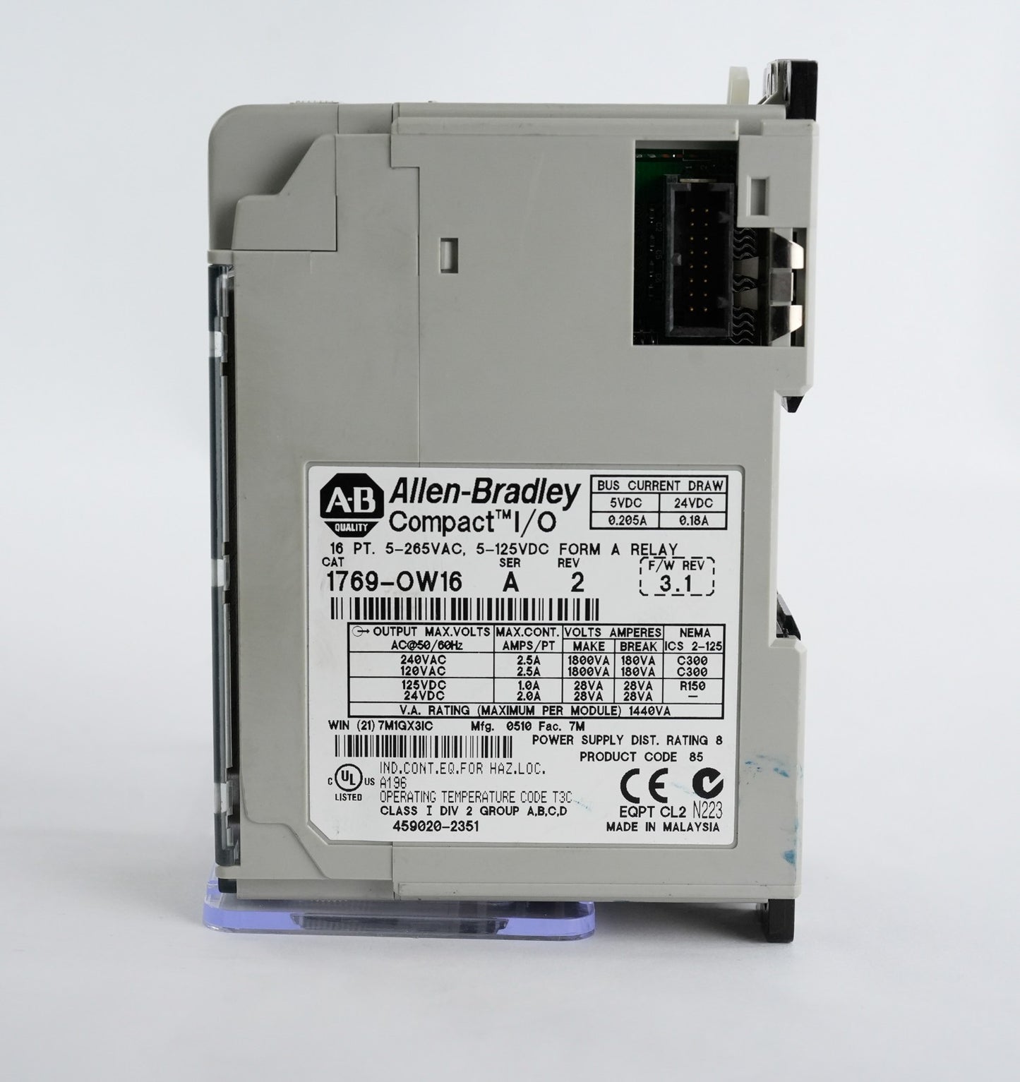 Allen Bradley 1769-OW16 /A Rev 2 Compact I/O 16 Point I/O Module 1769OW16