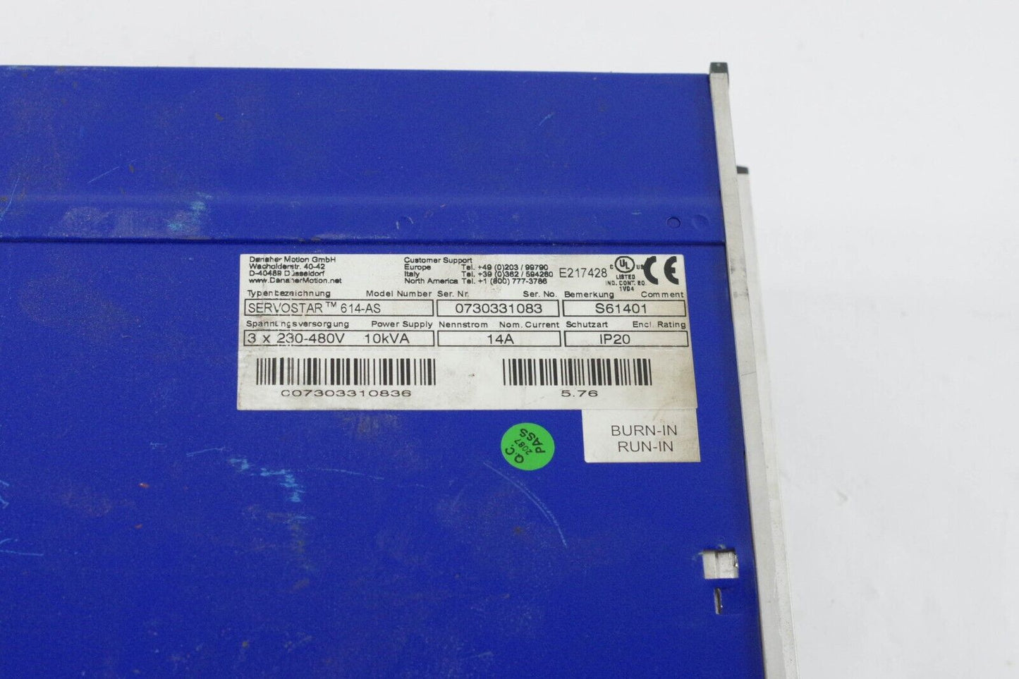 KOLLMORGEN 614-AS SERVOSTAR 600 DRIVE S61401 - For Parts / Repair