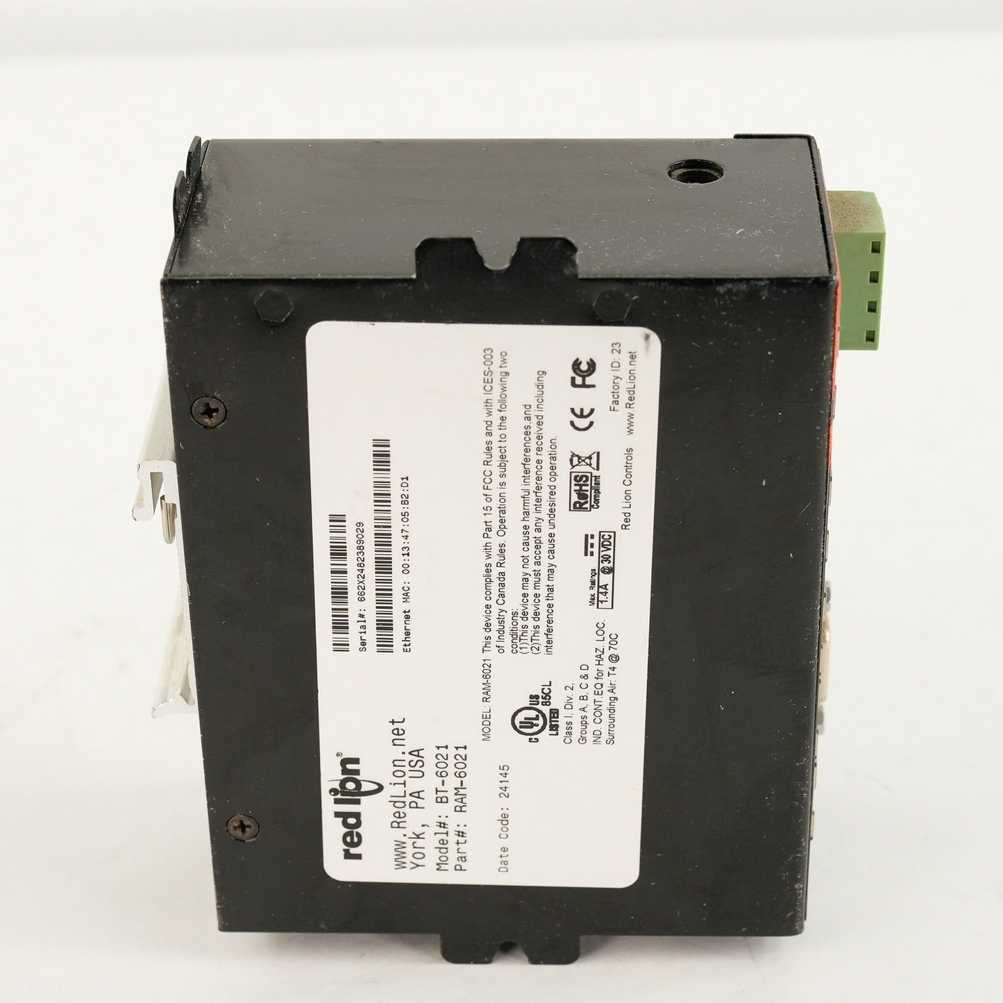 Red Lion BT-6021 Sixnet Industrial Wired Router RAM-6021 BT6021