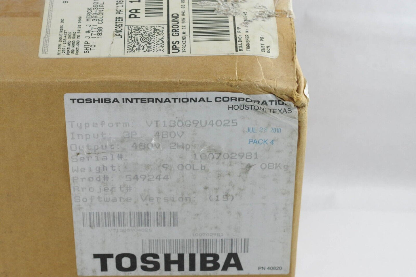 TOSHIBA VT130G9-U-4025 / VT130G9U4025 G9 40820 Transistor Inverter - Open Box