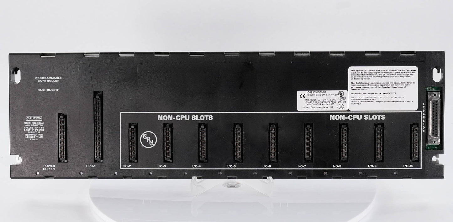 GE FANUC IC693CHS391K Series 90-30 PLC 10-Slot Modular Expansion Base
