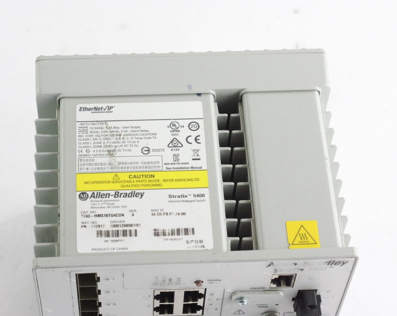 Allen Bradley 1783-HMS16TG4CGN Ser A Stratus 5400 EtherNet IP -One Year Warranty