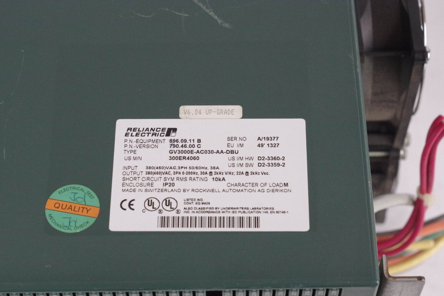 Reliance Electric GV3000E-AC030-AA-DBU / GV3000/SE Sensorless AC Drive 480VAC