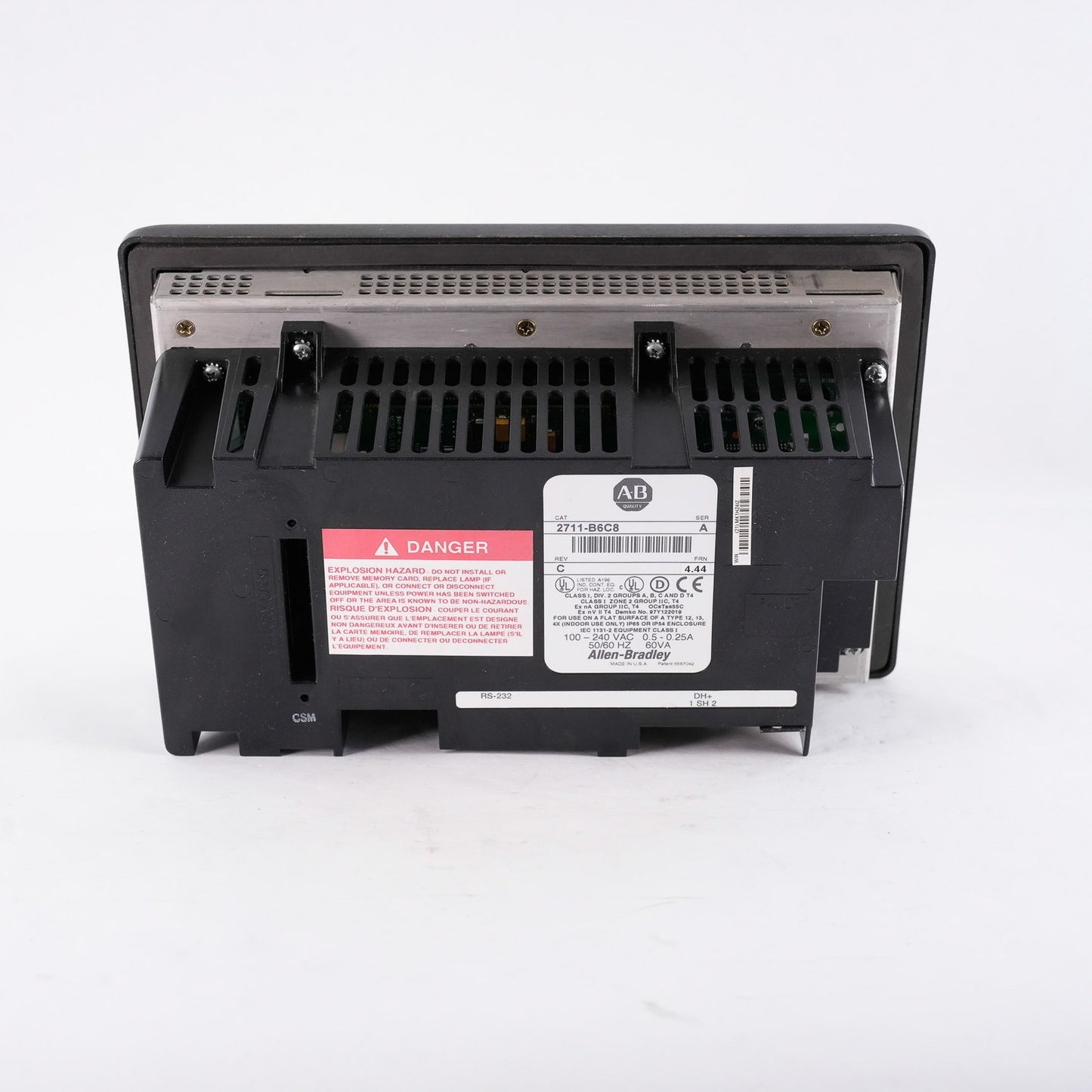 Allen Bradley 2711-B6C8 /A Rev C PanelView 600 Display Terminal 2711B6C8