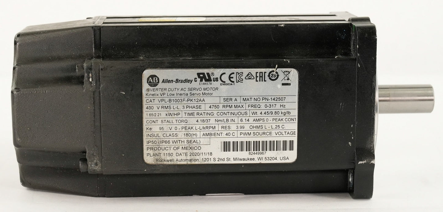 Allen Bradley VPL-B1003F-PK12AA /A Inverter Duty AC Servo Motor 480V 3-Phase