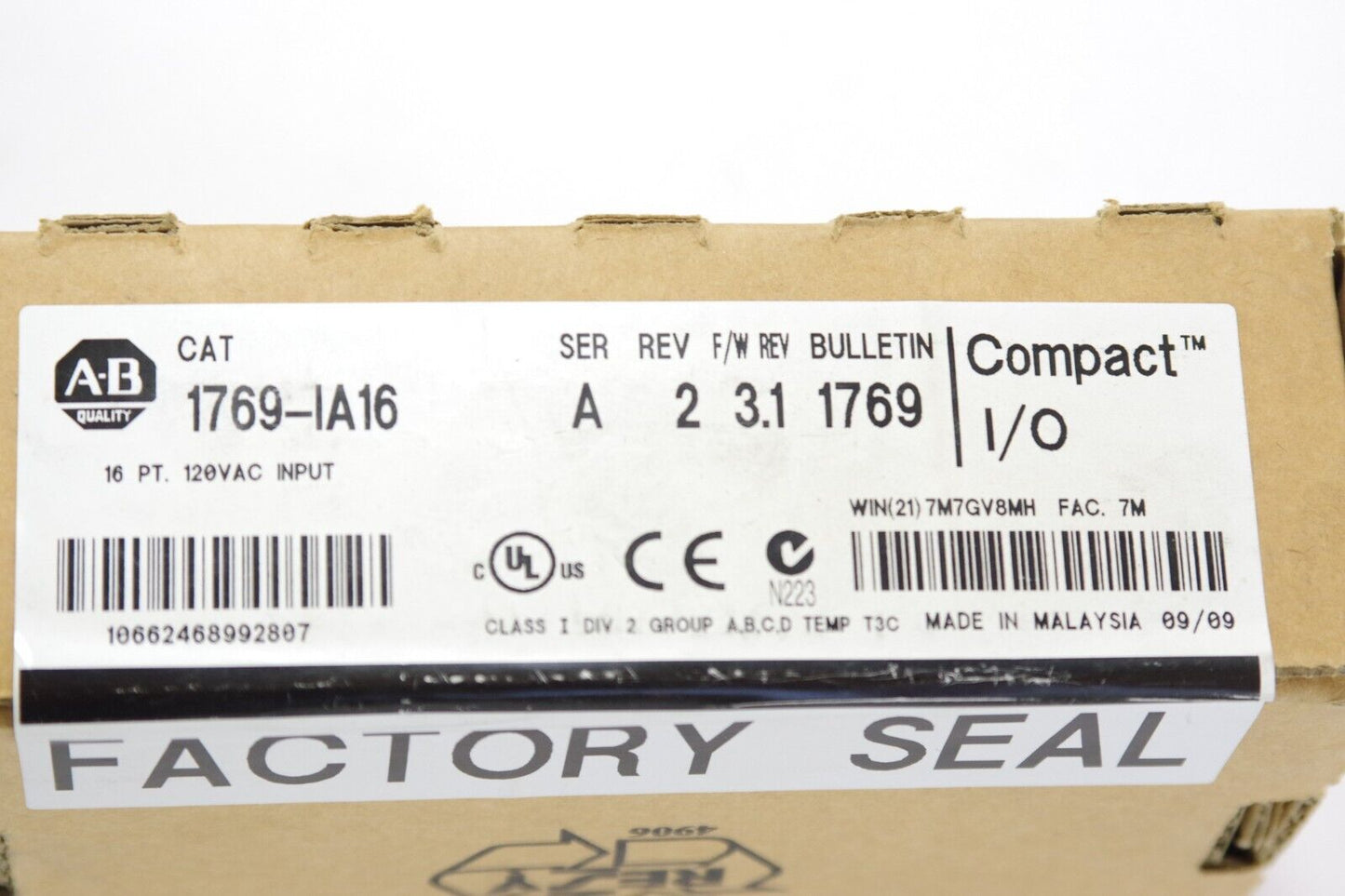 Allen Bradley 1769-IA16 CompactLogix 16pt Input Module SER A - Sealed Surplus