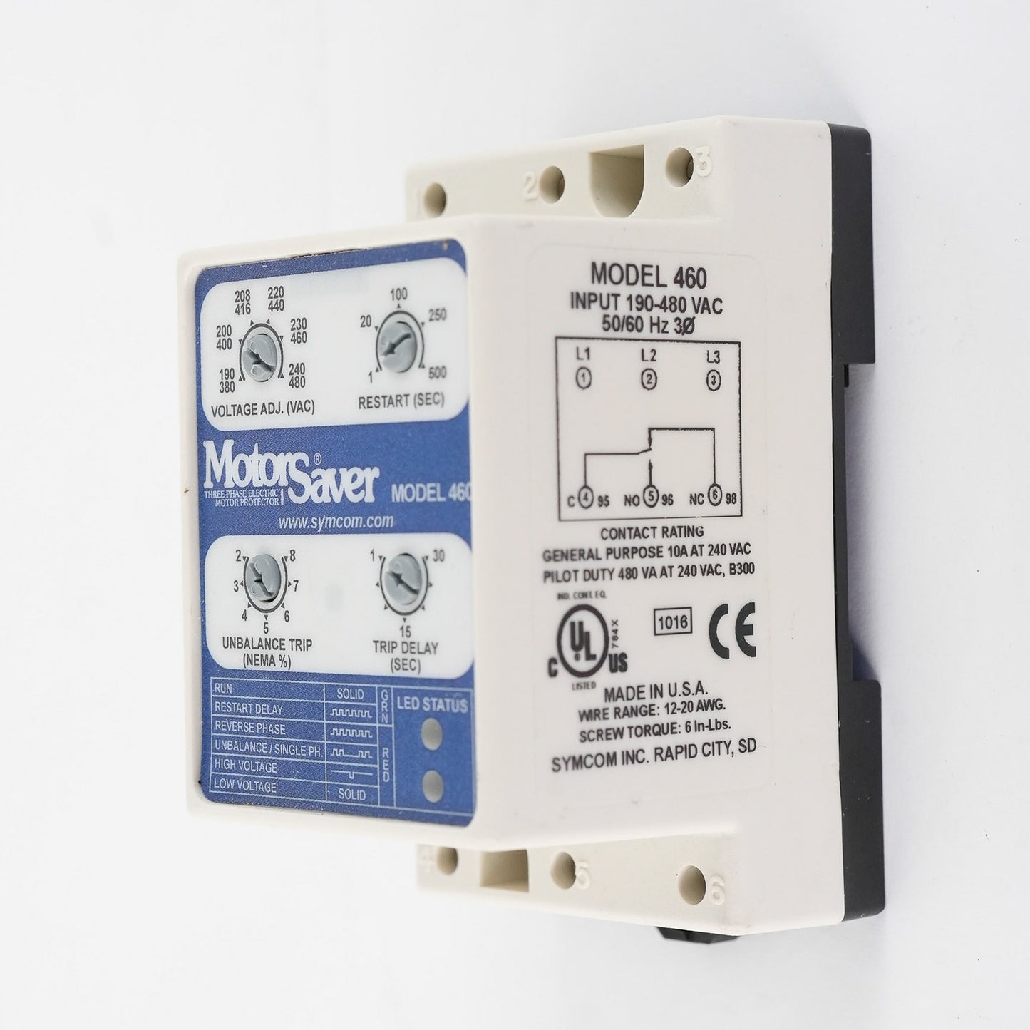 Motor Saver Model 460 Electric Motor Protector 190-480VAC 50/60Hz