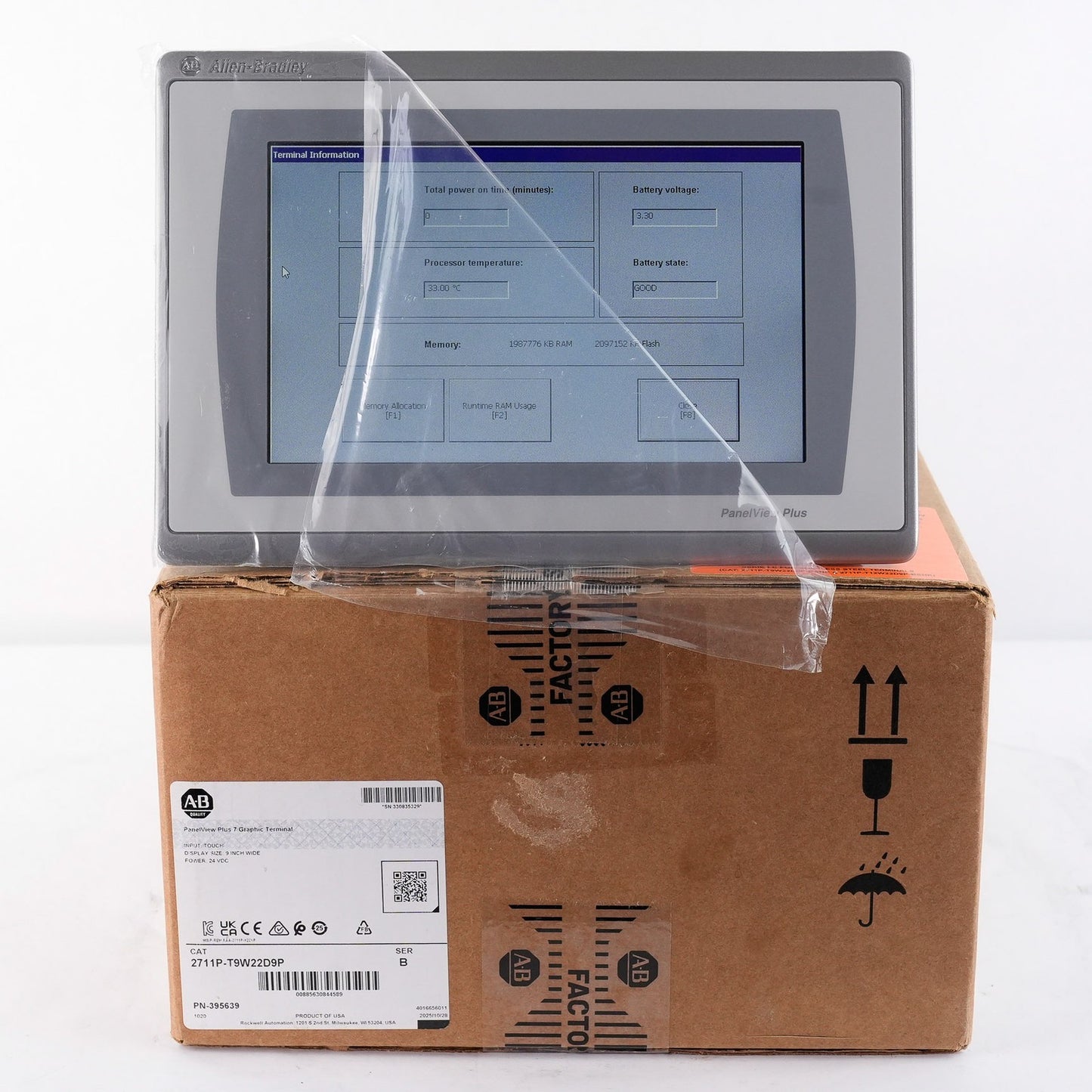 Allen Bradley 2711P-T9W22D9P /B PanelView Plus 7 Display Terminal -Open Box 2025