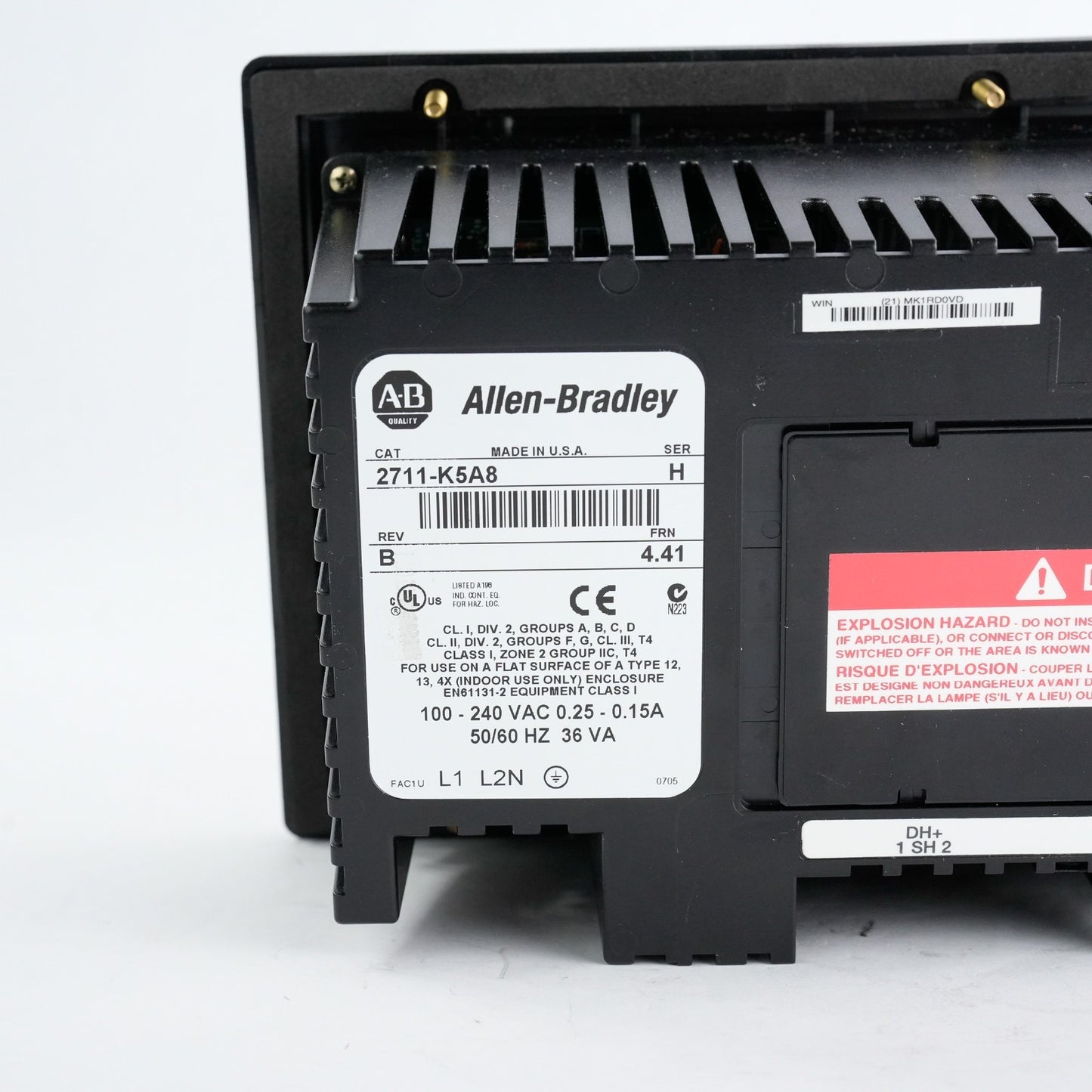 Allen Bradley 2711-K5A8 /H Rev B FRN 4.41 PanelView 550 Display Terminal