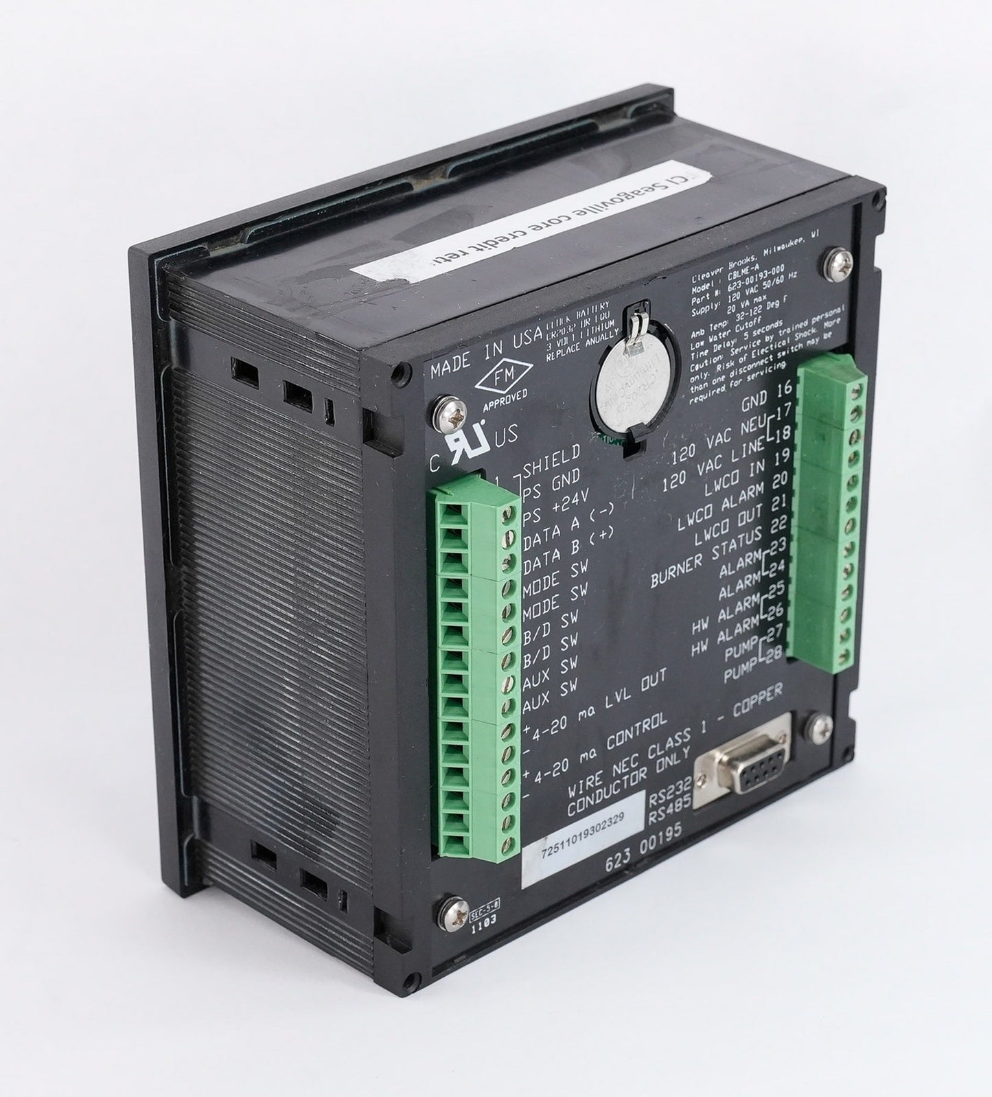 Cleaver Brooks CBLME-A 623-00193-000 Boiler Control Module CBLMEA62300193000