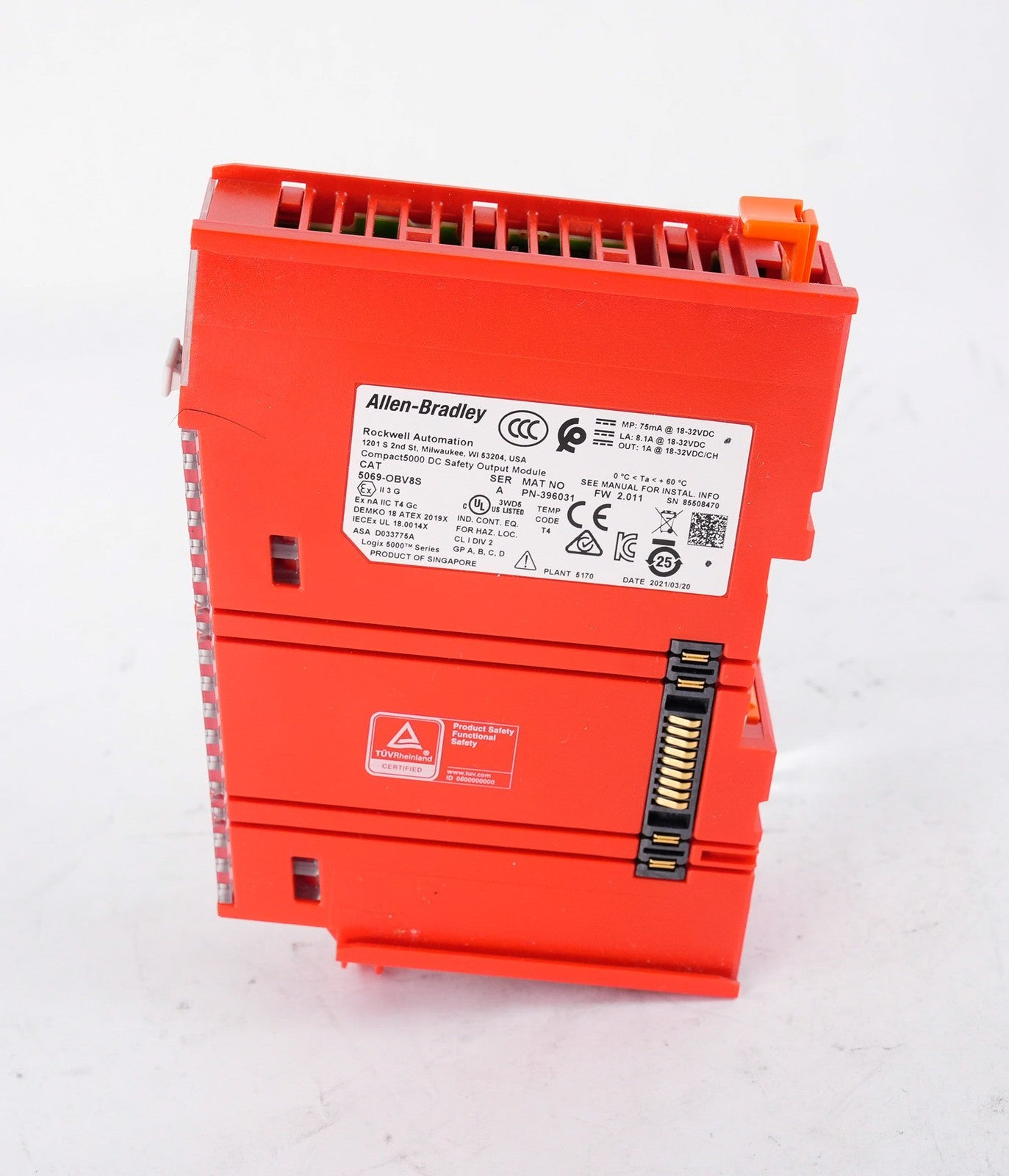 Allen Bradley 5069-OBV8S /A Compact 5000 DC Safety Output Module 5069OBV8S