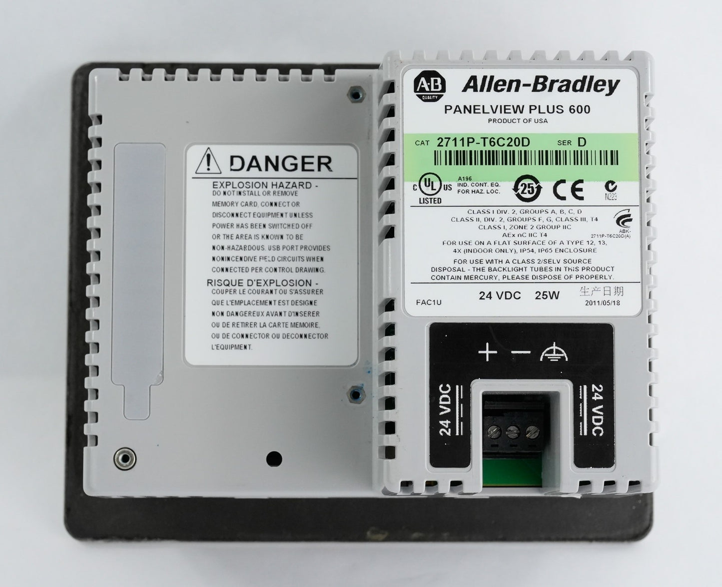 Allen Bradley 2711P-T6C20D /D Panelview Plus 600 Operator Interface Panel