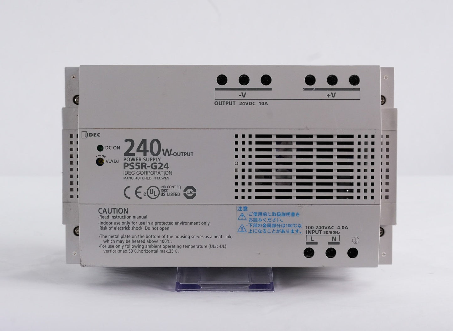IDEC PS5R-G24 Power Supply 240W Output 24VDC 10A 100-240VAC 4.0A 50/60Hz Input