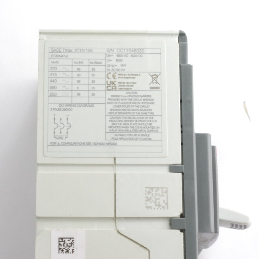 ABB XT1N 125 Sace Tmax Circuit Breaker 3-Pole XT1NU3020AAA000XXX